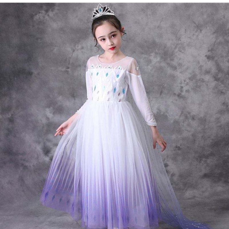 Cos110 tyttöjen mekot prinsessa cosplay elsa -mekko Halloween -vaatteet Fancy TV&elokuvapuku Kids