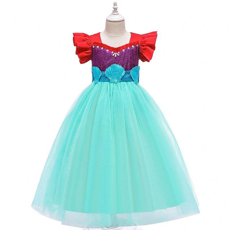 Baige Kids Mermaid Ariel Princess Girl Dress Halloween Performance Cosplay -puku Mry002