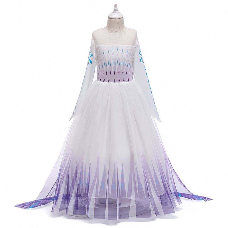 2020 Tukkumyynti Lumikuningatar Elsa mekko Prinsessa Tyttö Anna Long White mekko BX1693