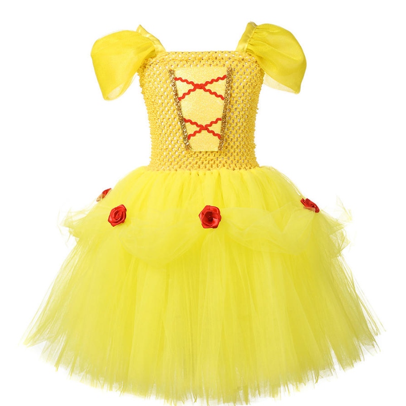 Vaatteet prinsessa pukeutuvat olkapääkerroksiseen puku pikkutytölle