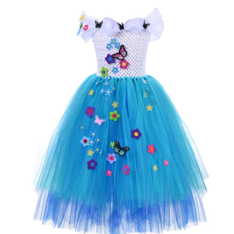 Encanto Mirabel -pukumekko tytöille cosplay Isabela Madrigal Princess Halloween pukeutuu laseilla korvakoruilla