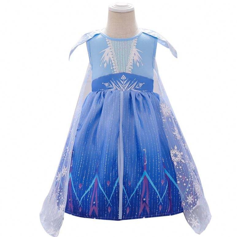 Baige Girls Summer -mekko vastasyntynyt vauva Elsa 2 Blue Girl Party Dress BX1730