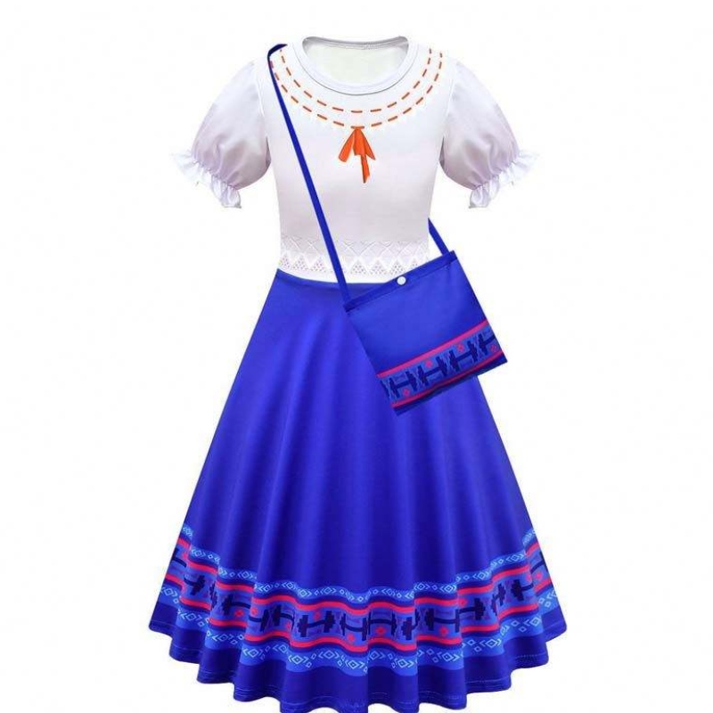 Carnival Halloween Princess -juhlavaatteet Kukka Ruffles Pitkä mekko Mirabel Encanto -puku 90-170 cm HCIS-006