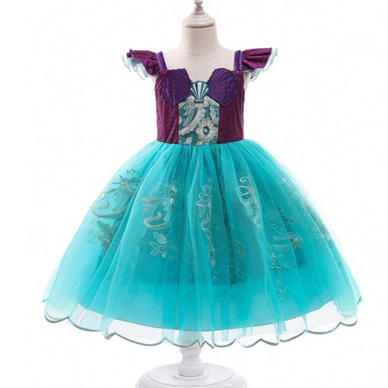Baige Girls Mermaid Ariel Princess Dress Cosplay -puvut tyttövauvalle merenneito pukeutuu lapsia Halloween -vaatteet