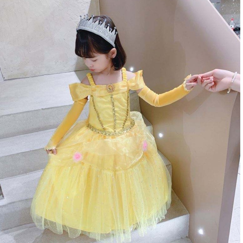 Kauneus ja peto Belle Princess Dress Kids Girl Party Cosplay -puku
