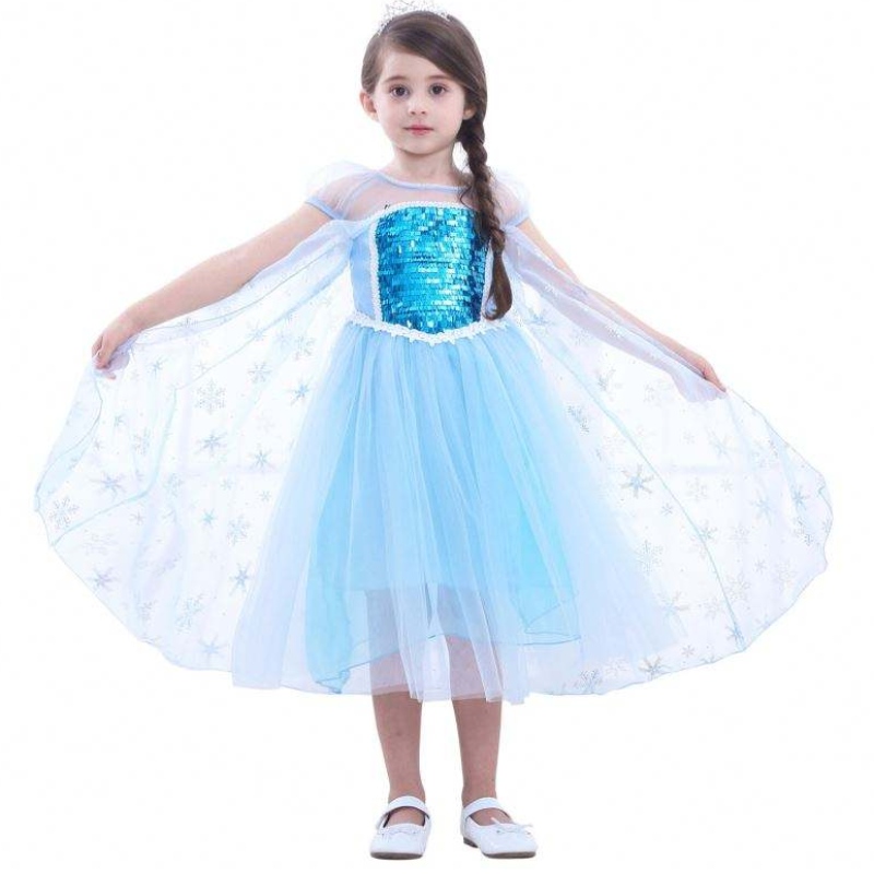 Tytöt Elsa-prinsessa Elsa Anna Fashion Kids Puku cosplay-puku Halloween Lasten mekko Kap-mekko 3-10 vuotta