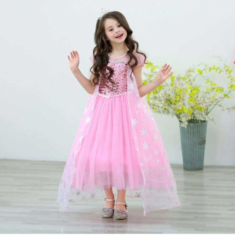Tytöt Elsa-prinsessa Elsa Anna Fashion Kids Puku cosplay-puku Halloween Lasten mekko Kap-mekko 3-10 vuotta