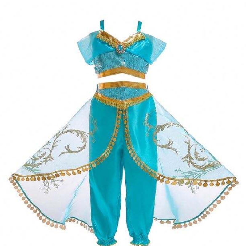 Aladdin Jasmine -puku Kids Lapset Girls Jasmine Princess -pukut Halloween -juhlavatsan tanssi lapsille tytöt cosplay