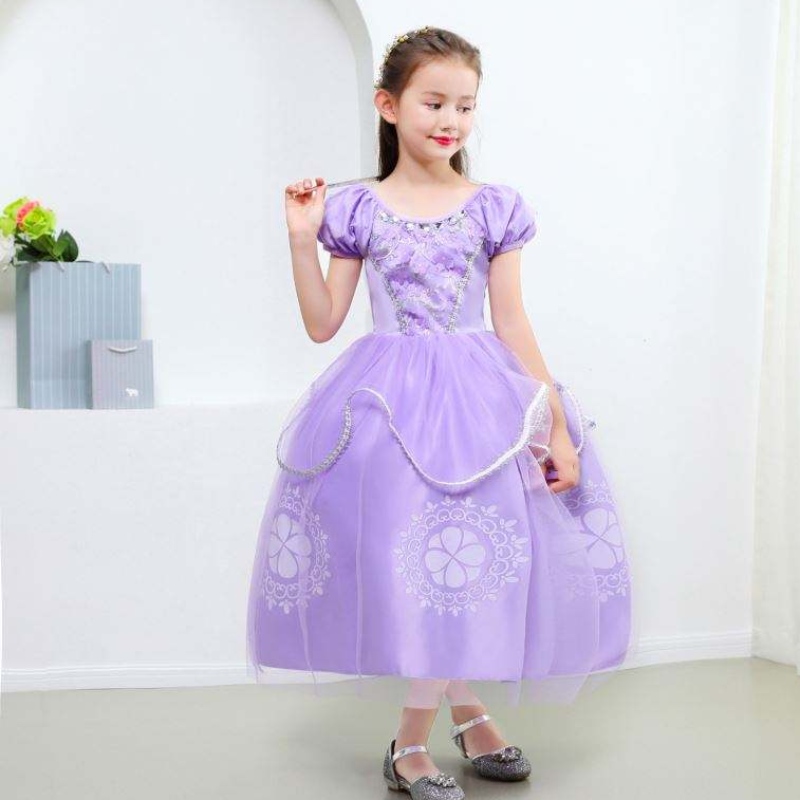 Halloween -pukujen lasten prinsessa Sofia -mekon tyttöjen prinsessa Sofia -mekko Lasten pukeutuminen cosplay -puku