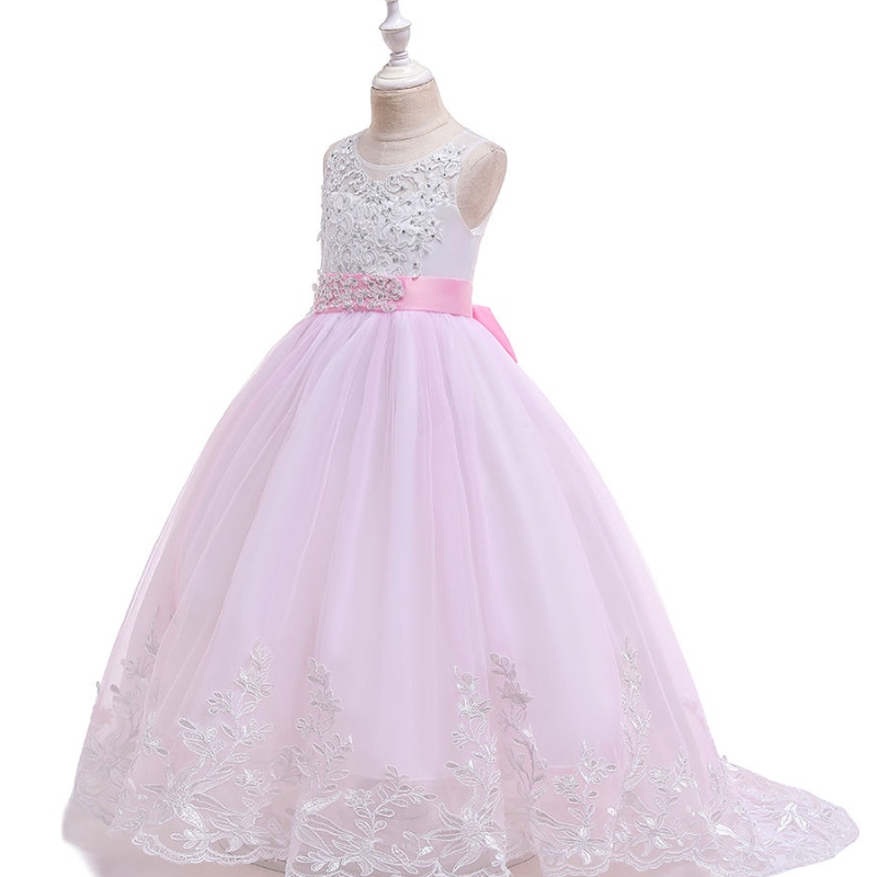2022 Kesätyttöjen mekko pitkät lapset morsiusneitojen mekot Princess Party Wedding Dress 3 10 14 vuotta Vestido