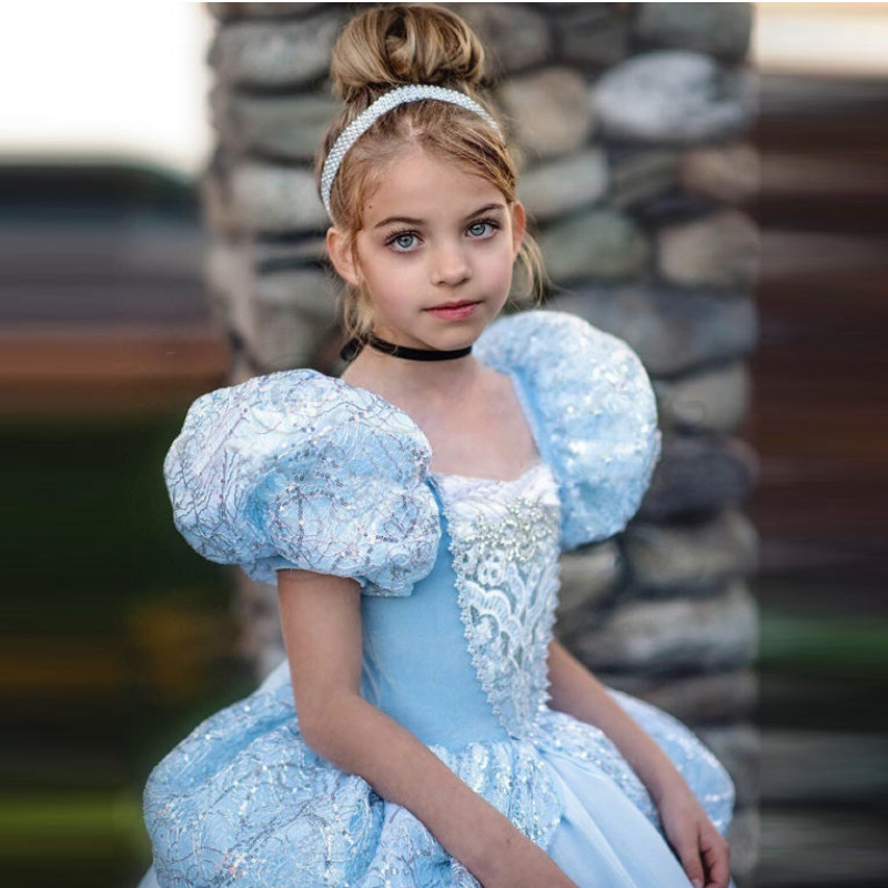 Lumivalkoiset tyttöjen prinsessapuku lapsille karnevaalijuhlat Lasten vaatteet tytöt cosplay pukeutuvat kaapuun
