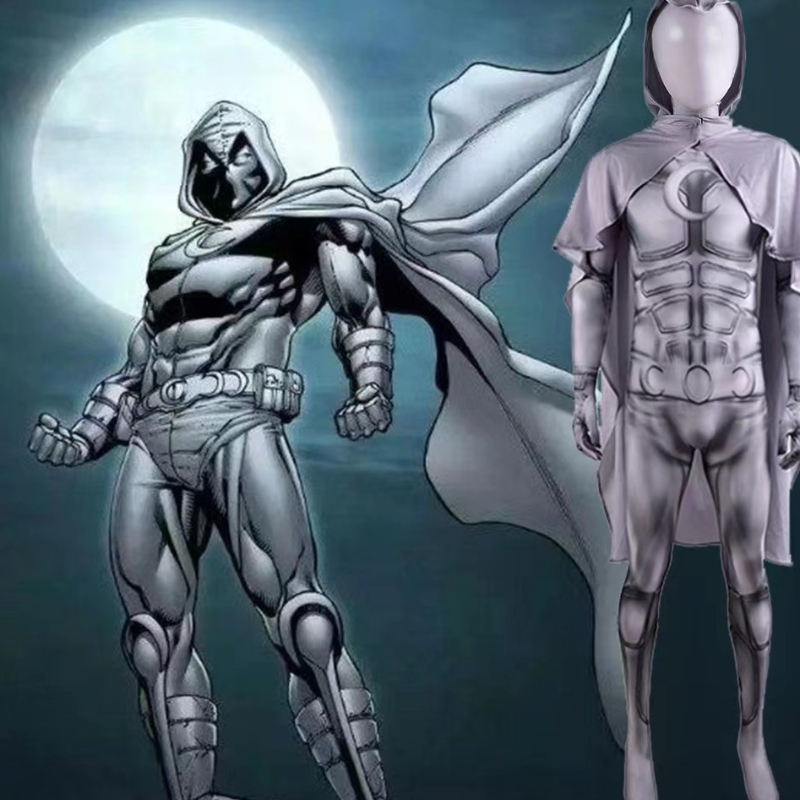 Supersankari Moon Knight -puku Marc Spector -elokuva Cosplay Halloween -jumpsuit -body lapsille ja miehille
