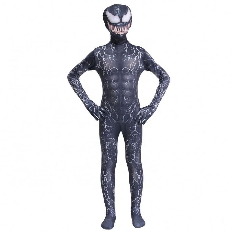 Musta lihas zentai bodysuit Aikuiset Supersankari Scary kauhupuku Spiderman Halloween Cosplay Symbiote Venom -puvut pojille