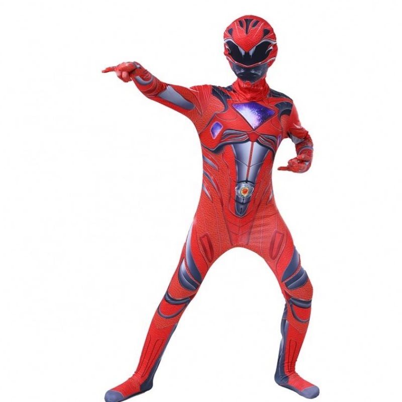 Useita värejä viisi pedon jumpsuit Halloween Carnival Party Cosplay Power Ranger -puku lapsille
