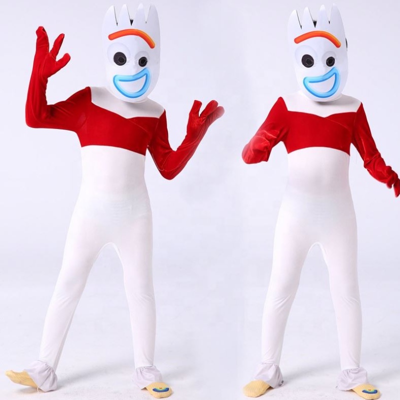 Tehtaan valkoinen body -cosplay -puku Halloween Party Forky Performance Wear Wear Toy Story -puku lapsillenaamarilla