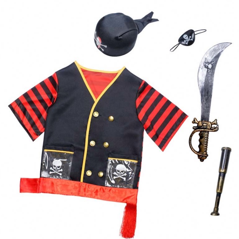 Halloween Kids Deluxe -pukuasetuspoikien lasten merirosvopuku lisävarusteilla HCBC-016