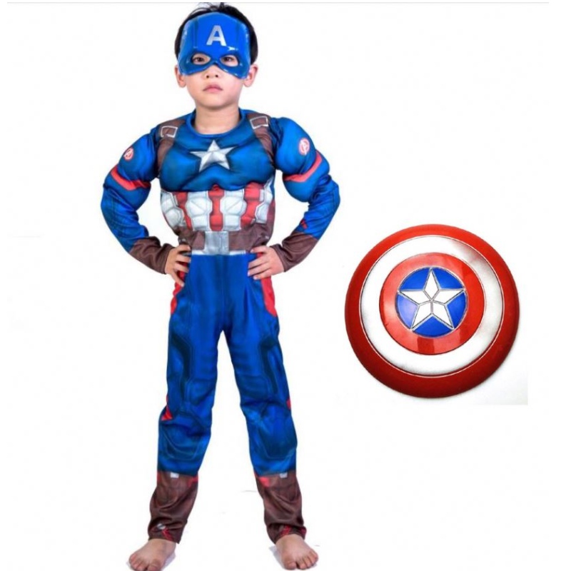 Poika supersankarin lasten lihaksen kapteeni puku lapsi cosplay super halloween -puvut lapsille pojat tytöt