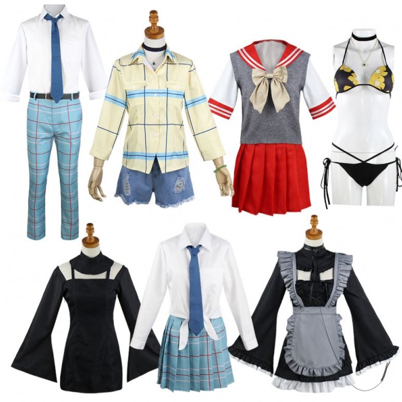 Marin Kitagawa cosplay pukeutuu kultaseni puku JK School Uniform -hame -asut Halloween Carnival PUT
