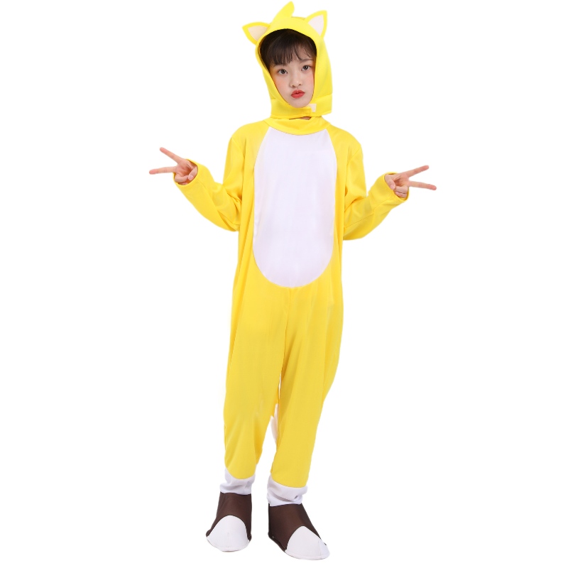 Tukkumyynti Halloween Yellow Fox Tarrs Supersonic Boy -puku hedgehog Sonic Suits cosplay -puku lapsille