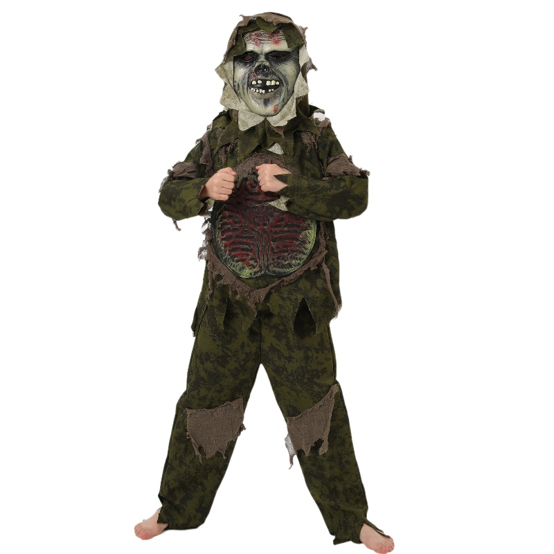 Kidin Halloween Zombie -puku cosplay coy hirviöpuku -kauhumaski zombievaatteet