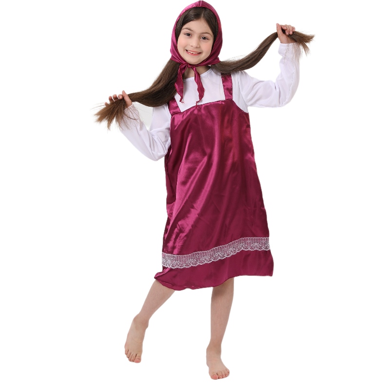 Kuuma myynti söpö kaksi kappaletta Punainen ratsastushuppu -mekko Halloween -puvut tytöille