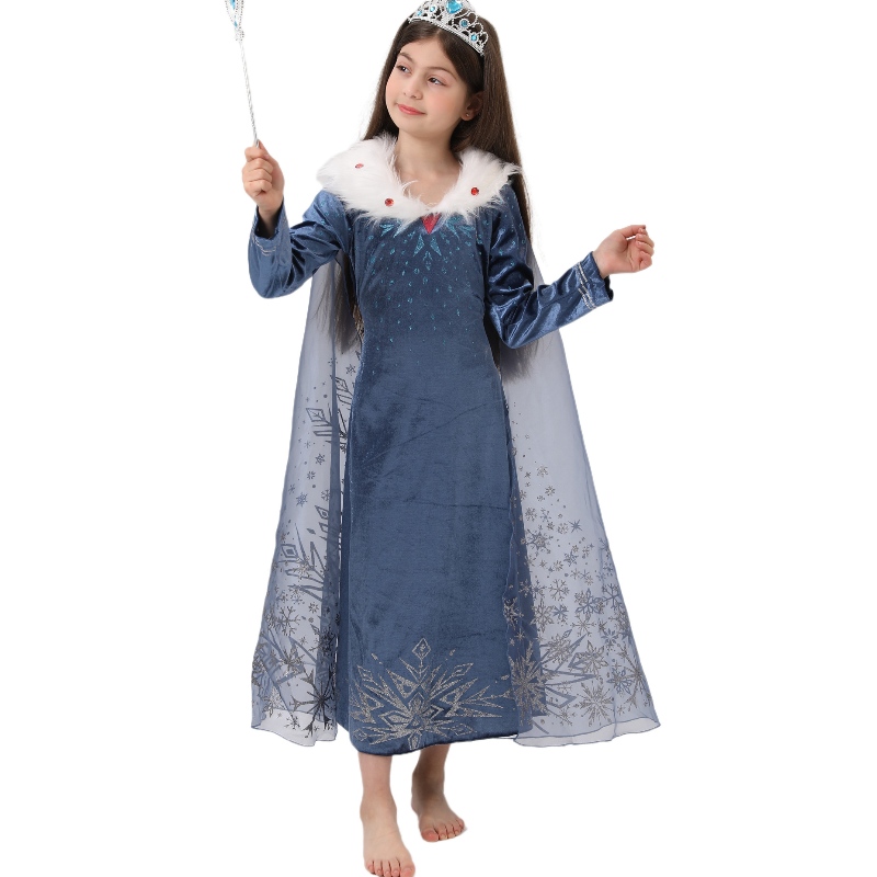 Kuuma myynti aito Elsa Princess Dress Kids Elsa cosplay -puku