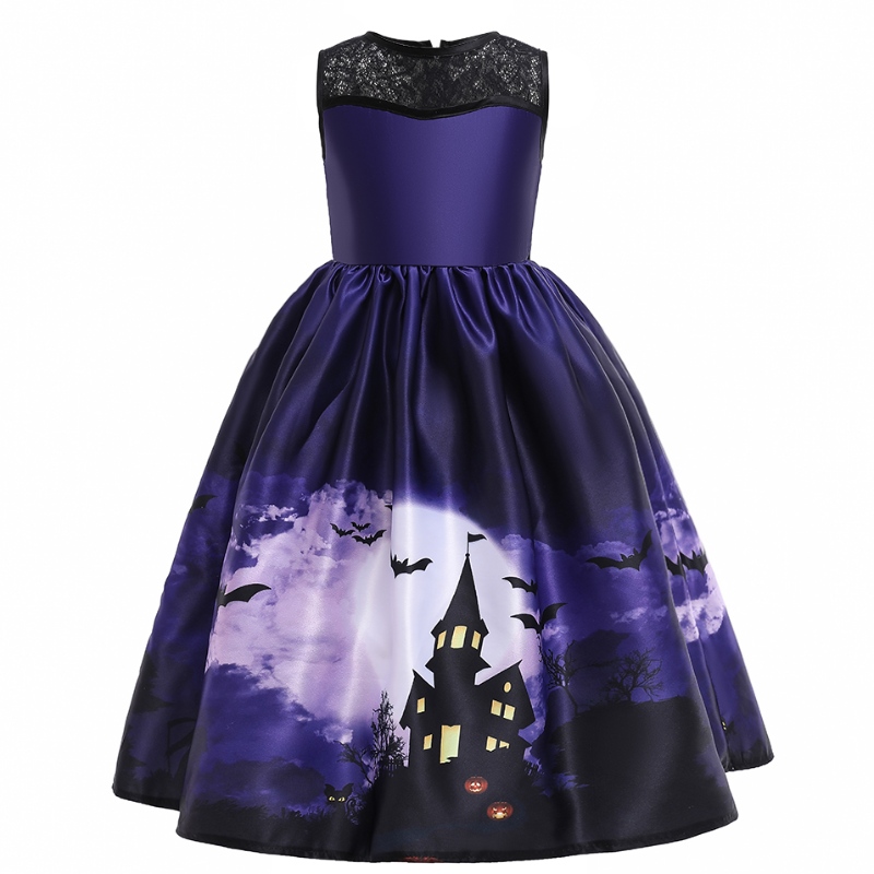 2022 Halloween -mekko lepakko painettu hihaton vintage -mekko